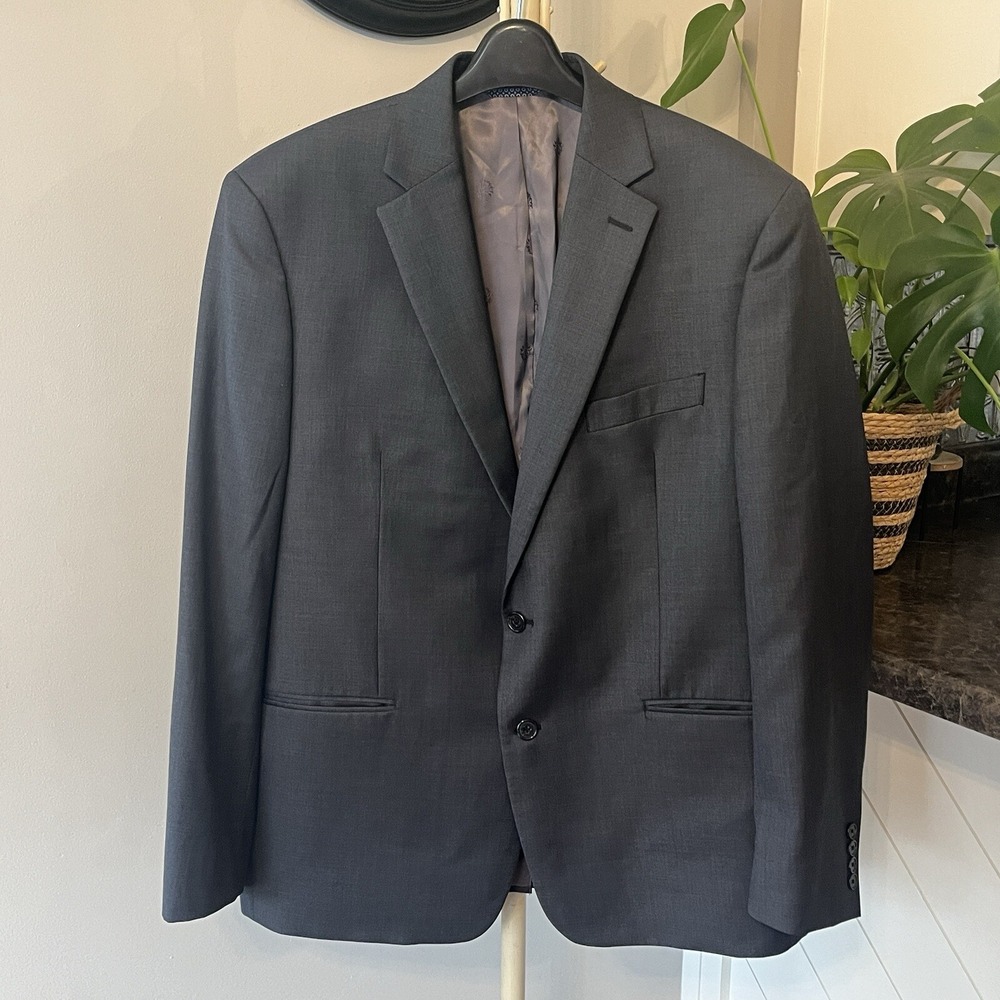 Lauren‎ Ralph Lauren Mens 44R Gray Blazer Wool Comfort Suit Coat 2 Button Jacket
